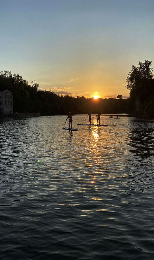 Coucher de soleil en stand up paddle à Albi