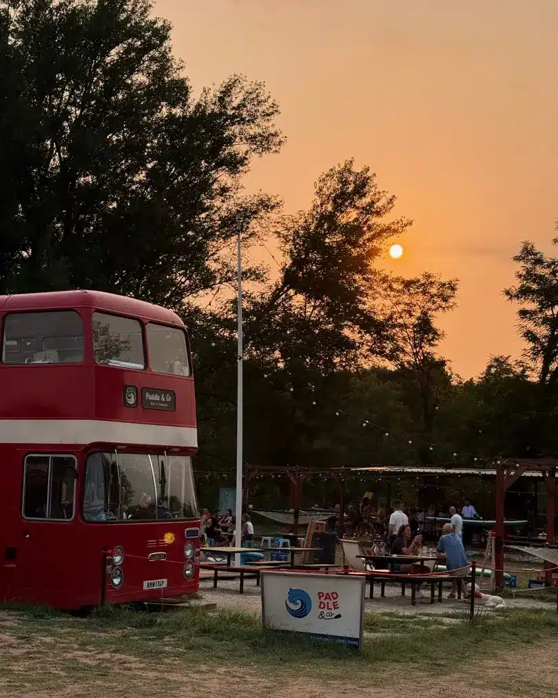Coucher de soleil à la Guinguette Paddle & Co