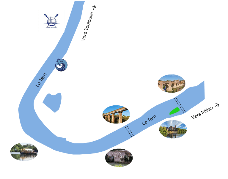 Zone navigation stand up paddle Albi